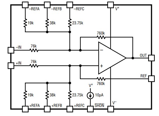 Block Diagram - Analog Devices Inc. LT6376 Voltage Difference Amplifiers